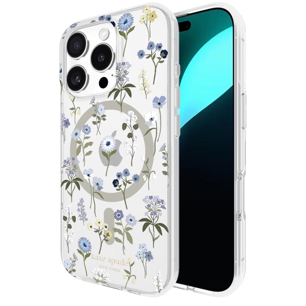 Kate Spade Blue and White Floral iPhone 16 pro Case
